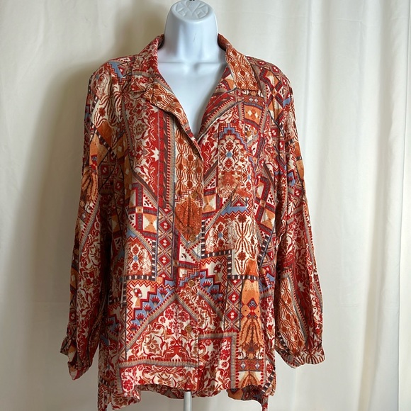 Rachel Zoe Women’s Size Small Casual Button Front Blouse Rayon Long Sleeve Shirt - Picture 1 of 10